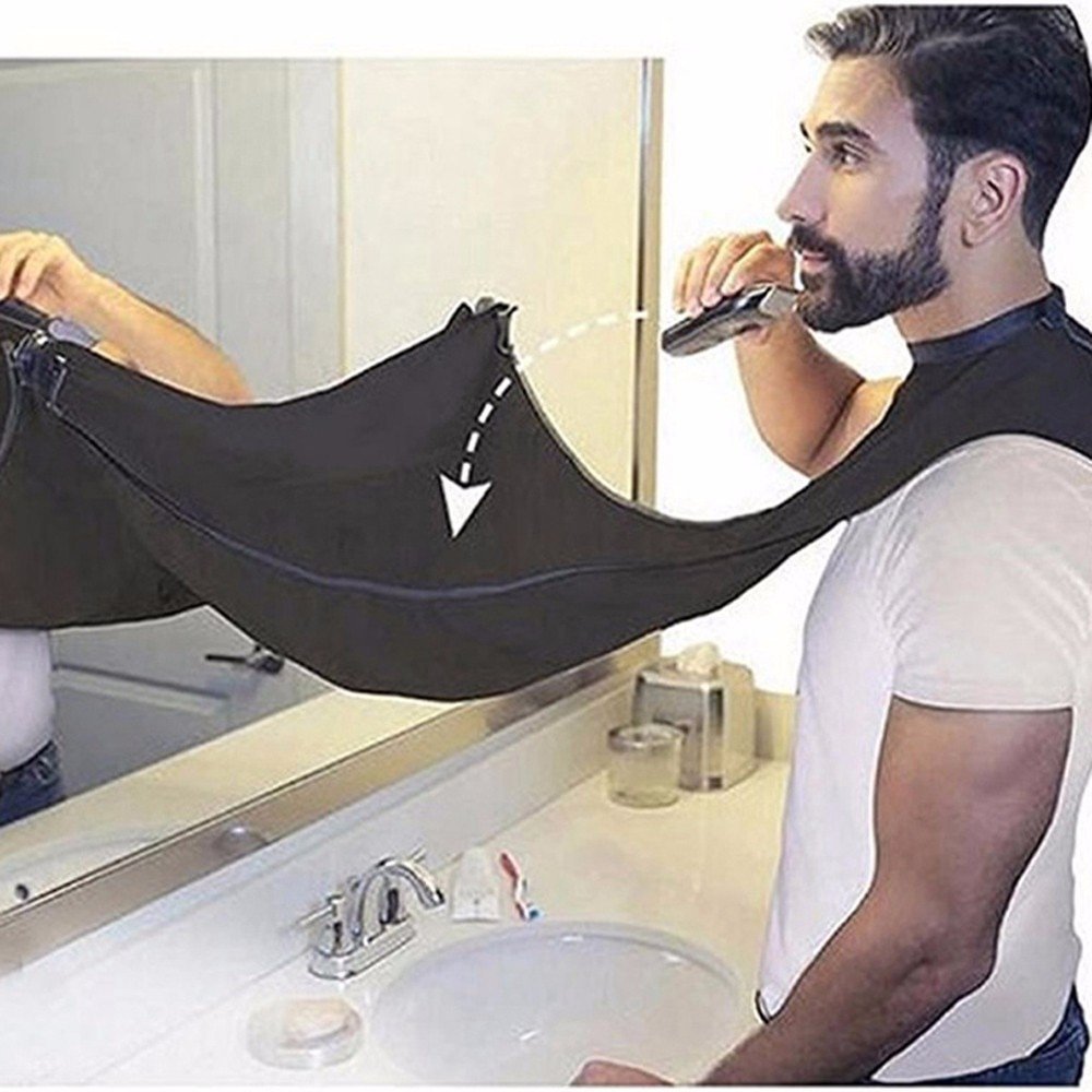 Pongee-Beard-Shave-Apron-Bib-Trimmer-Razor-Holder-Rack-Hair-Shave-Apron-Shaving-Shaver-Holder-Bathroom-20210310-044409.jpg Beard Shave Apron Bib Trimmer Razor Holder - Image 1